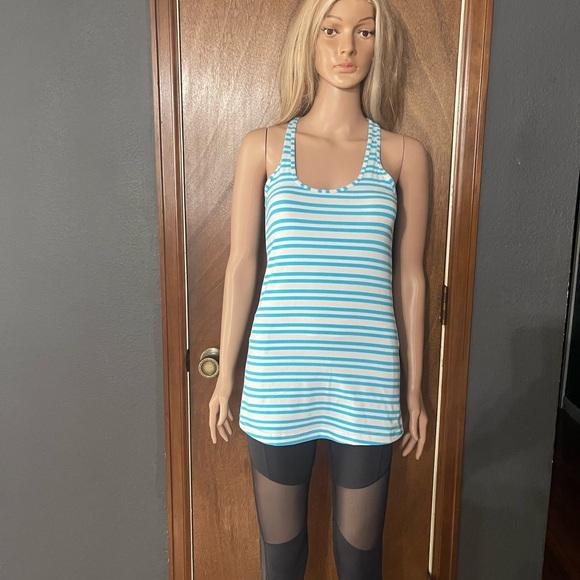 Lululemon" Cool Racerback Stripe blue and white, - Picture 5 of 13